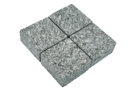 Гранитная брусчатка RKS SLATE Grey Pearl, пиленая 100х100 мм на дорожке | Купить гранитную брусчатку в Новгороде | Мощение, ландшафтный дизайн